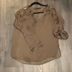 Zara Silk blouse with military detailing